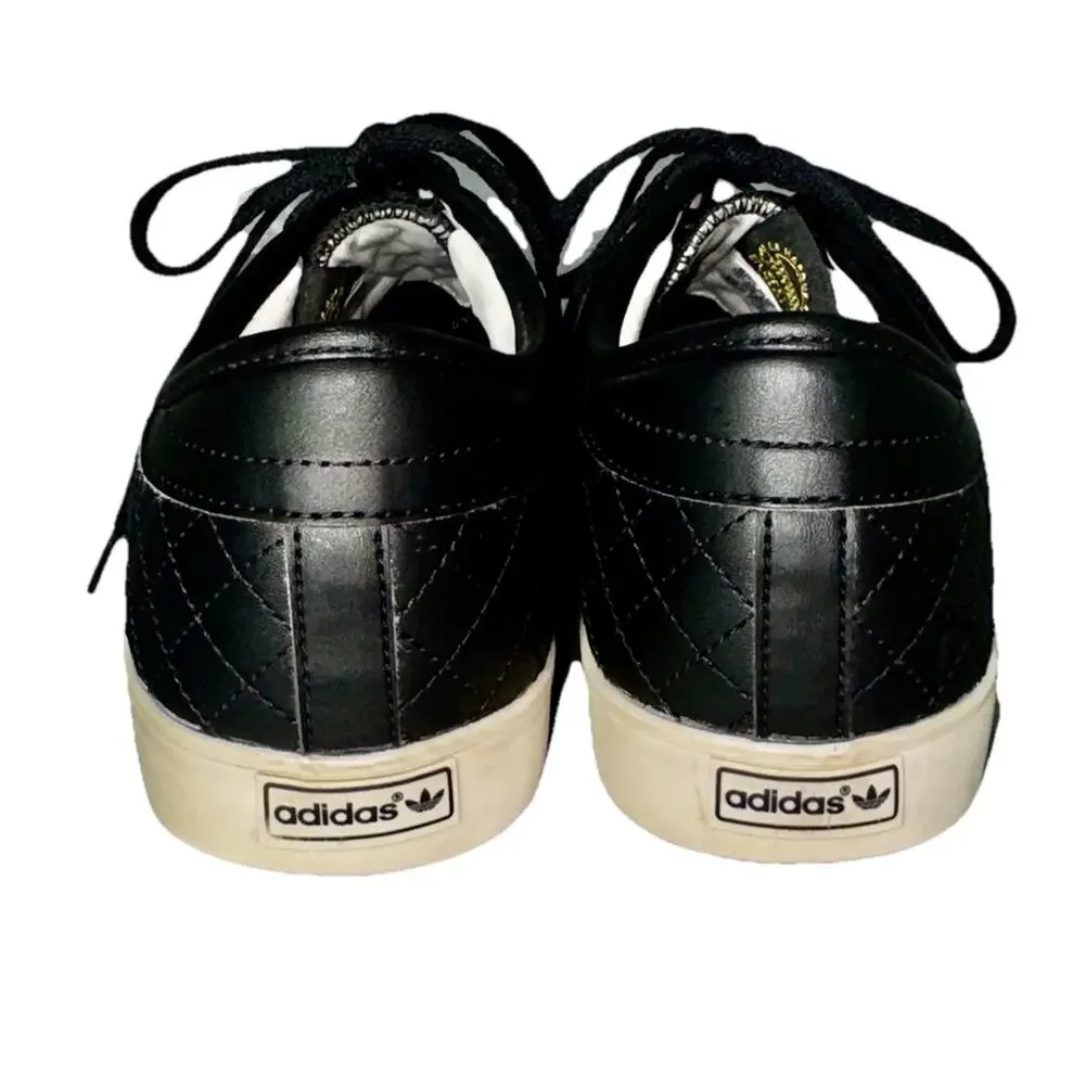 Adidas‎ RARE Leather Seeley Premium Mens US12 Skate Shoe Black Quilt Ivory Wall